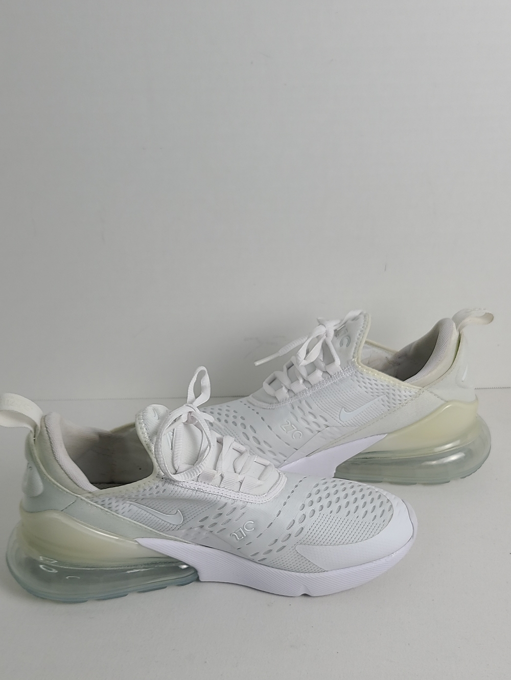 Nike Air 270 Air Max Tennis Shoes Sneakers All White Size 6.5Y - Picture 10 of 15